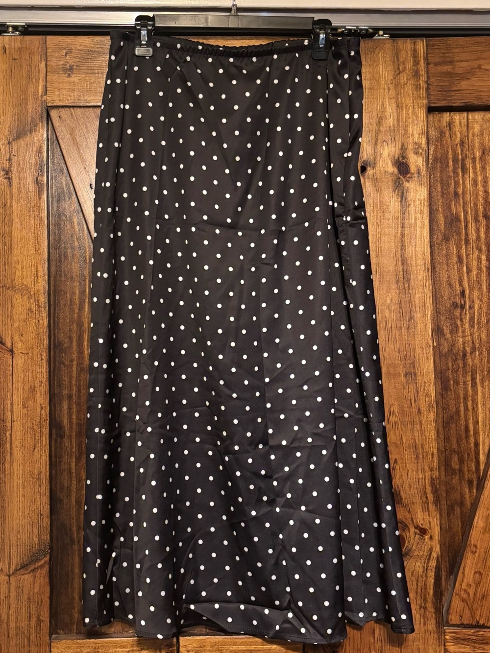 Satin Black & White Polka Dot Skirt